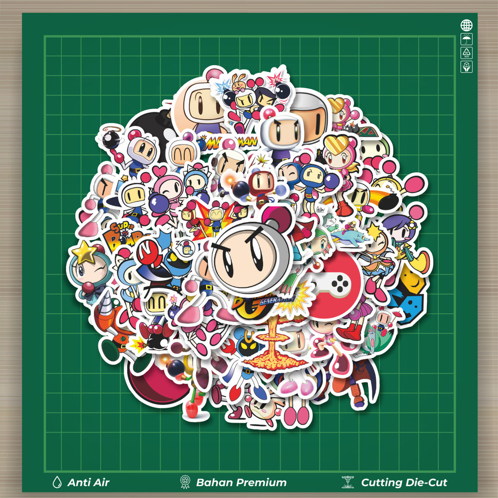 

HOT 50 PCS STIKER Game Series Bomberman Mix 1 Fashion Cars Decal Dingin Kartu Album Custom Vinyl Anti Air- Sticker Aesthetic Buku Journal Koper Casing HP Tablet Laptop Helm Motor Botol Minum