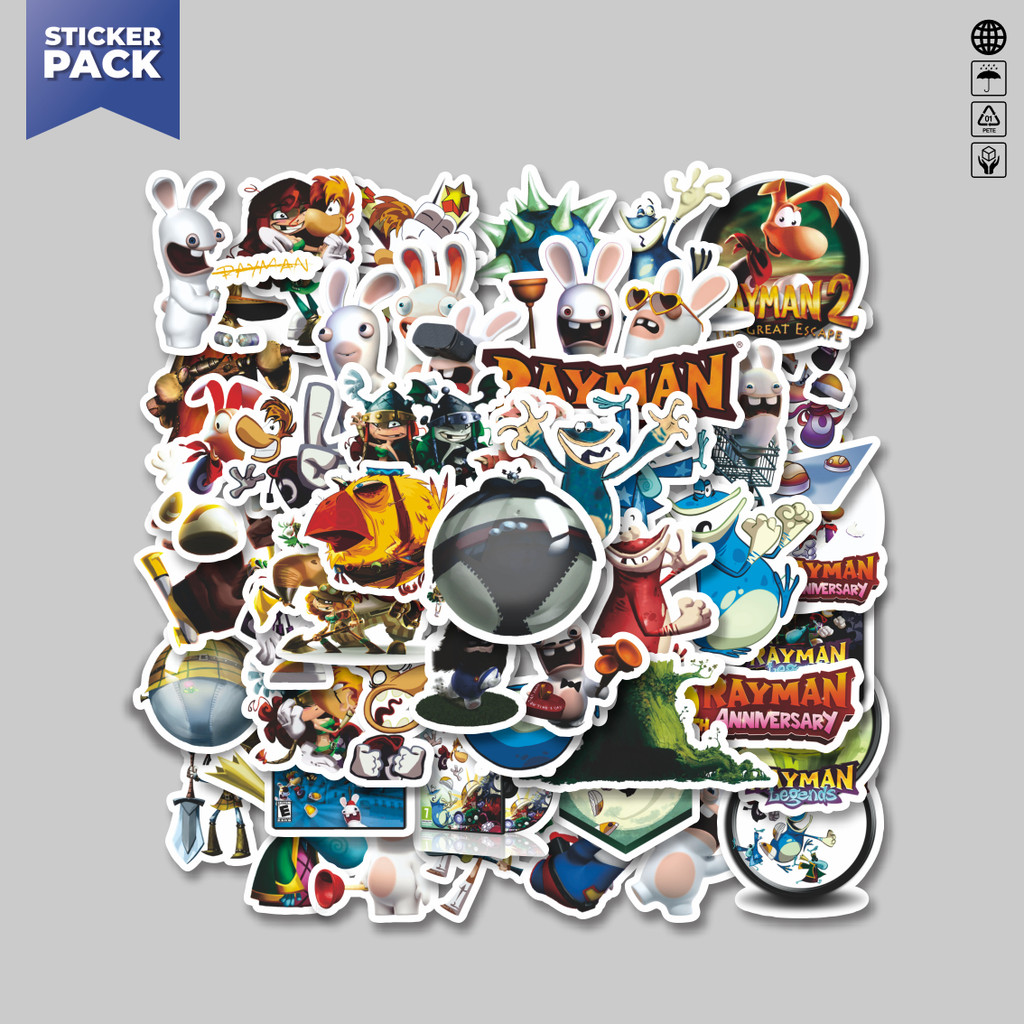 

[100PCS]Stiker Pack Stiker Game Series Rayman Universe Character Mix 2 Aesthetic Vinyl Anti Air Dekorasi Sticker Laptop Buku Journal Koper Helm Casing HP Gitar Helm Skateboard