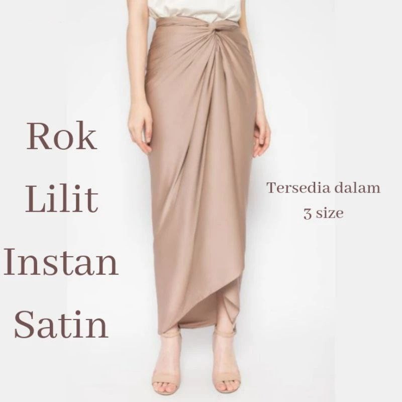 ROK LILIT INSTAN SATIN | ROK LILIT POLOS | ROK LILIT SATIN | SATIN WRAP SKIRT