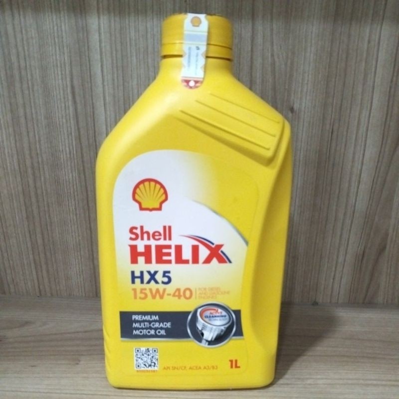 OLI SHELL HELIX HX5 1Liter PELUMAS OLI MESIN  MOTOR HELIX HX5 SAE 15W-40 1L