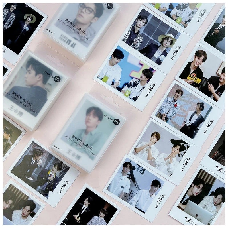 

40 Pcs/Box Bo Jun Yi Xiao Lomo Card Xiao Zhan, Wang Yibo Figure Exquisite Creative HD Photo Card Message Card Gift