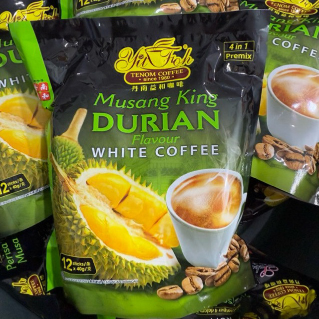 

Yit Foh Tenom Kopi Musang King Durian White Coffee isi 12 sticks yitfoh