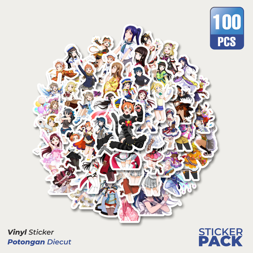 

MURAH 100 PCS Stiker Anime Series Love Live Character Mix 3 Waterproof Aesthetic- Untuk Laptop, Motor, dan Helm - Paper Stationery Pack