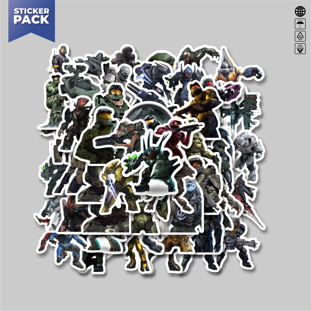 

[100PCS]Stiker Pack Stiker Game Series Halo Karakter Mix 7 Aesthetic Vinyl Anti Air Dekorasi Sticker Laptop Buku Journal Koper Helm Casing HP Gitar Helm Skateboard