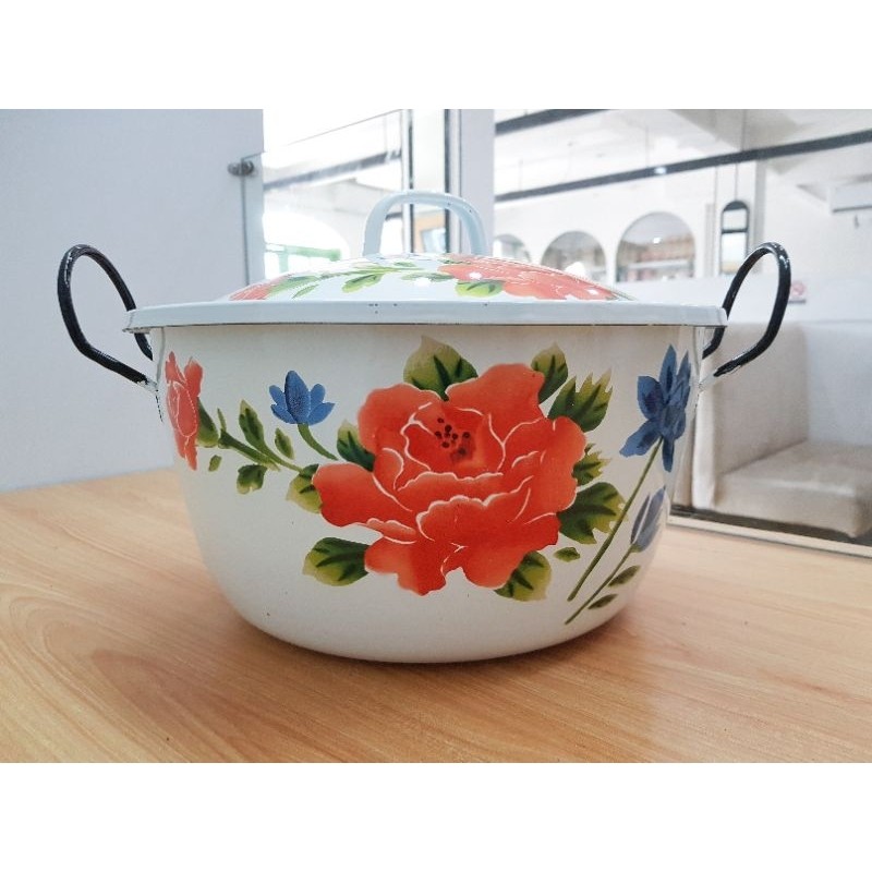 PANCI MASAK ENAMEL KEMBANG JUMBO | PANCI MASAK ENAMEL TUTUP