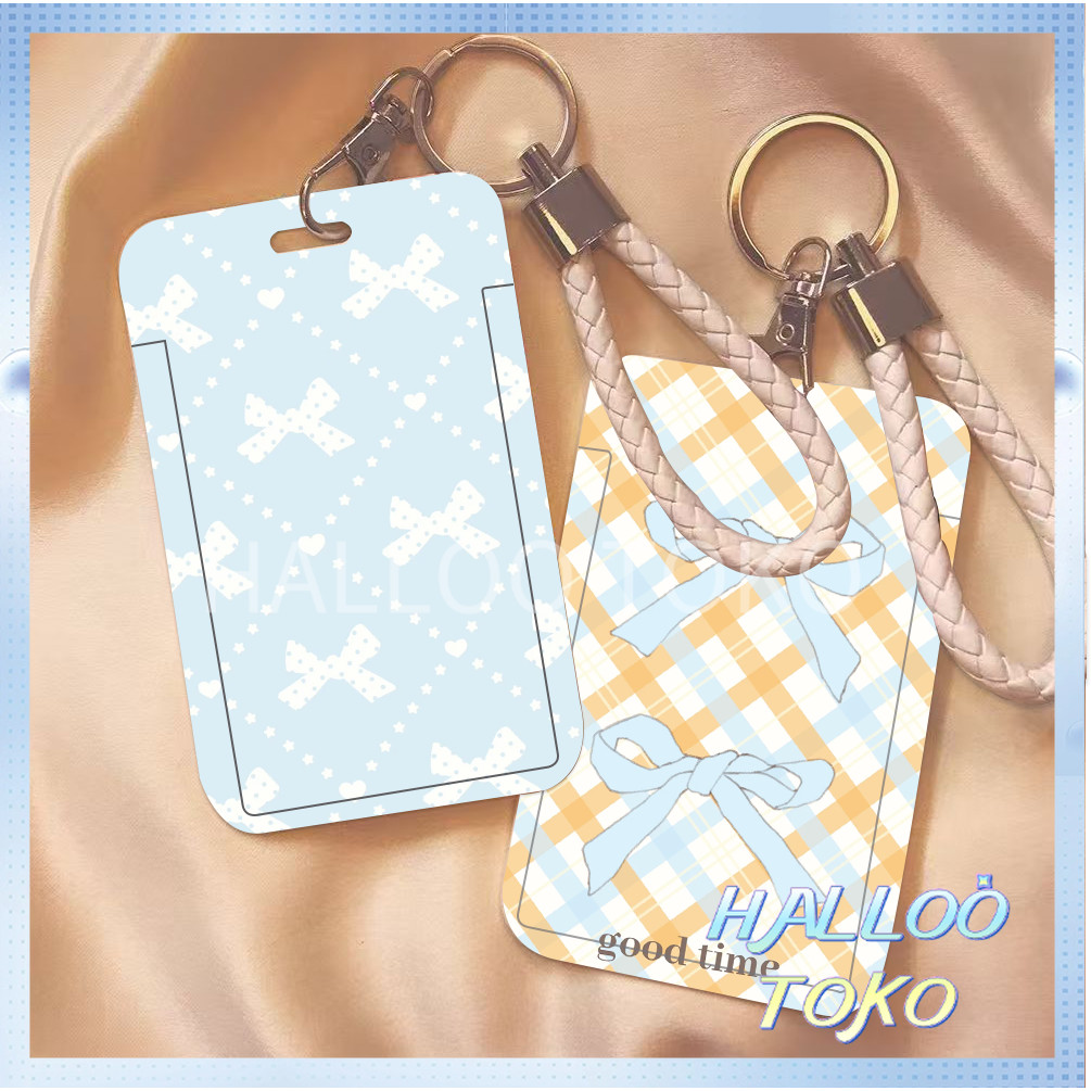 

ID CARD HOLDER MOTIF KAWAII TEMPAT KARTU PHOTOCARD PHOTO CARD Pelindung + Pita Kupu-Kupu Kartun