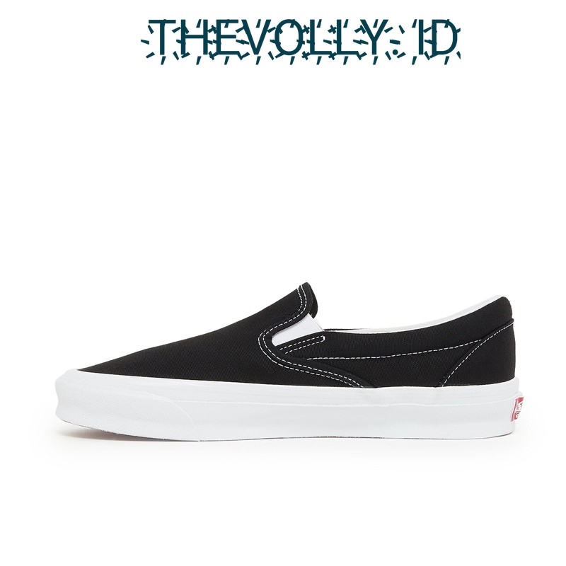 Sepatu Vans Slip On Vault OG Black White BNIB Original / Sneakers Pria