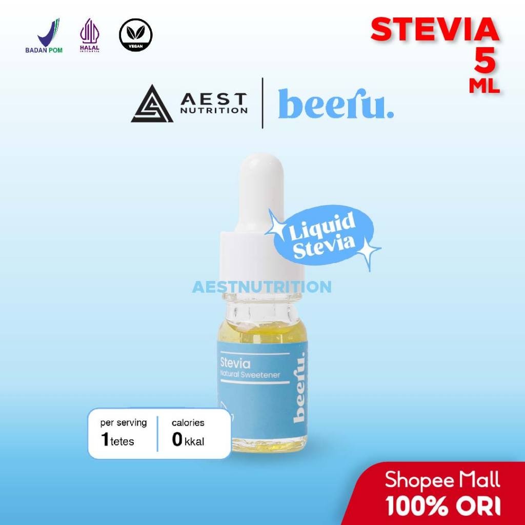 

Beeru Stevia Natural Sweetener - 5 ml Pemanis Alami Alternatif Gula 0 Kalori