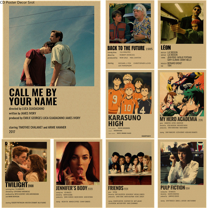 

Classic Movie Series Retro Poster Twilight Friends Leon Kraft Paper Hot Anime Posters Home Room Bar Cafe Decor Art Wall Painting