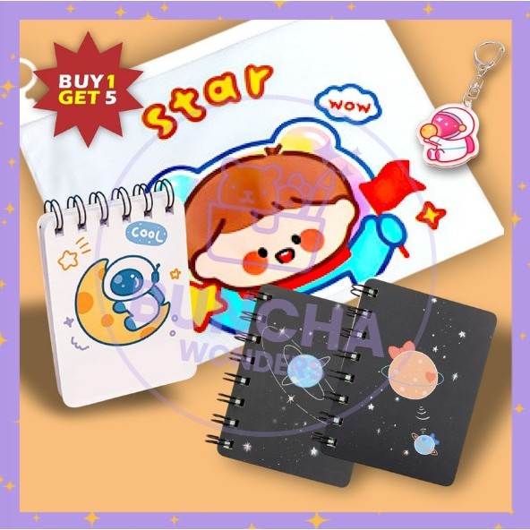 

BW COD Paket Notebook Buku Tulis Sekolah Tempat Pensil Pouch Astronot Space SET C