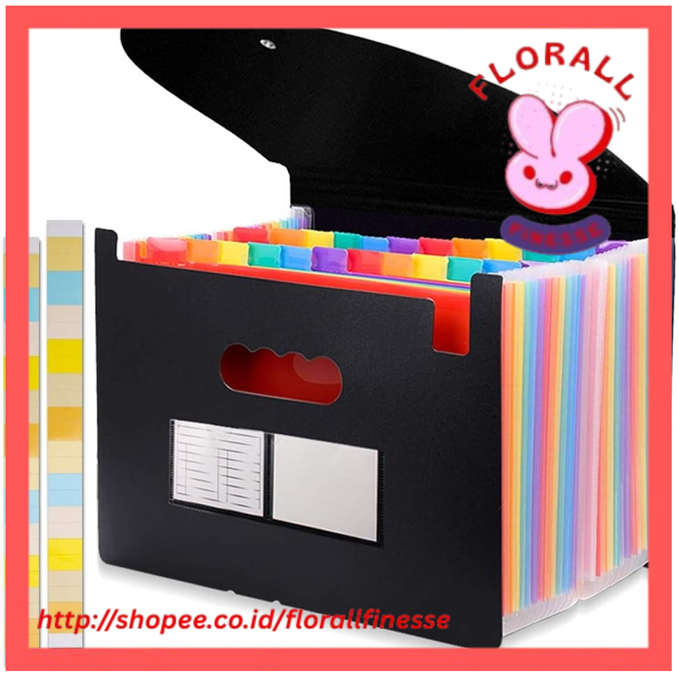 

12/24 Pockets Expanding File Folder A4 Letter Size Portable Document Holder Filing Folder Desk Storage Accordion File Product