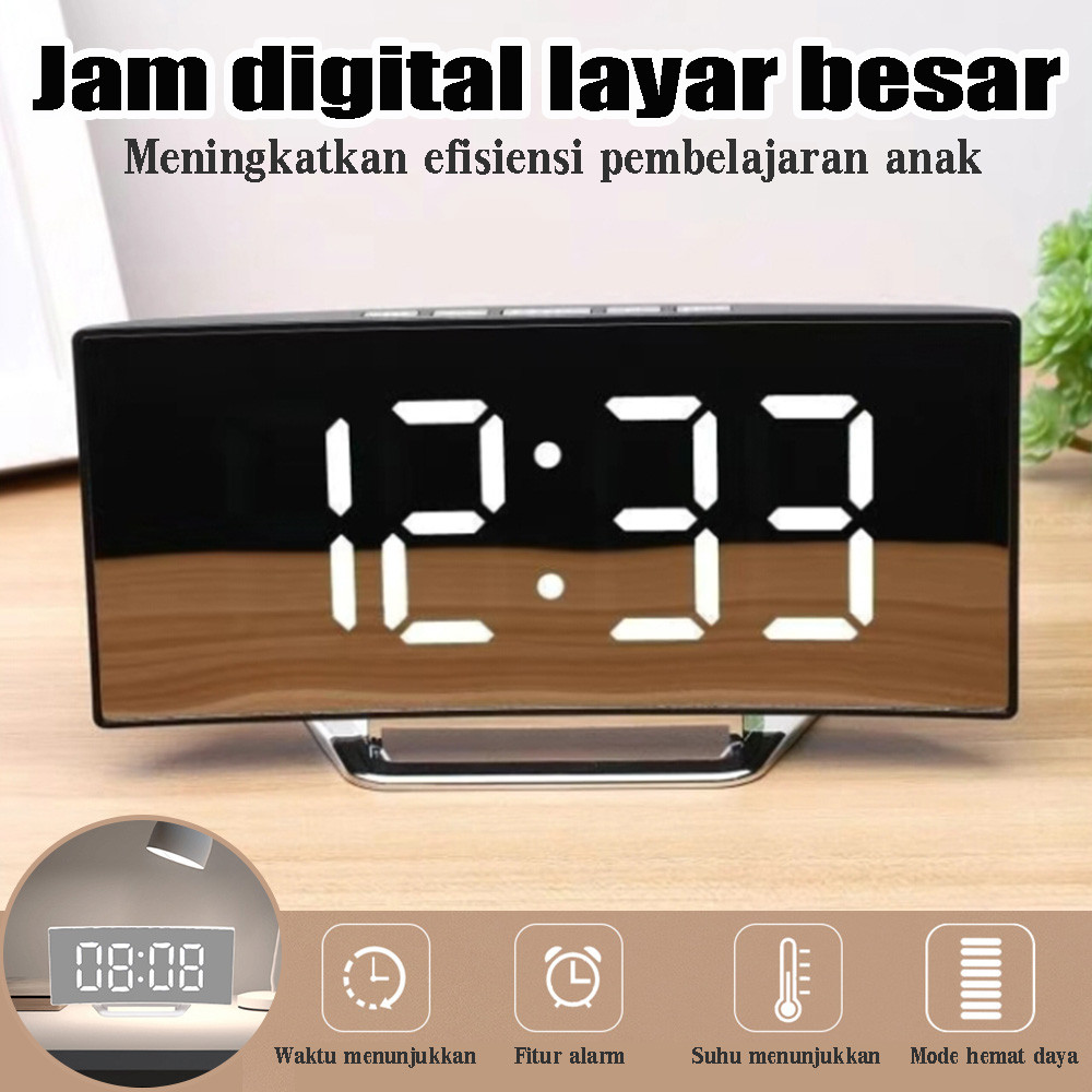 Jam Meja Digital LED Weker Alarm Clock Mirror Digital Jam Meja Weker LED Alarm Mirror Digital Clock 
