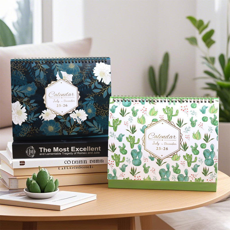 2025-2026 Small Desk Calendar- Standing Desktop Calendar (July 2025-December 2026) Daily Weekly Sche