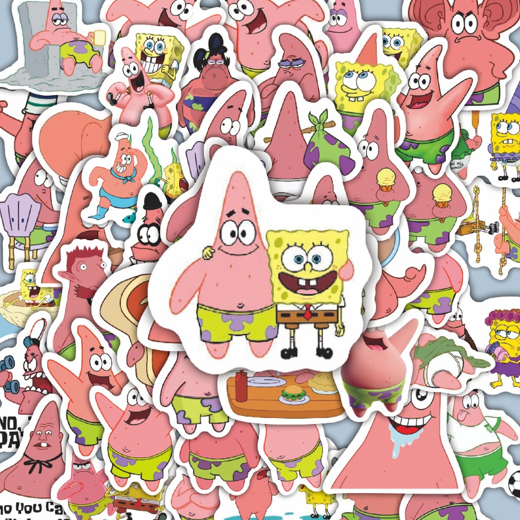 

100PCS Lucu Stiker Kartun Patrick Star V2 Stiker Aesthetic Stiker Anti Air Stikers Berperekat Waterproof sticker decal buat Motor Helm Buku Journal Koper Casing HP Laptop Botol Minum Hadiah anak