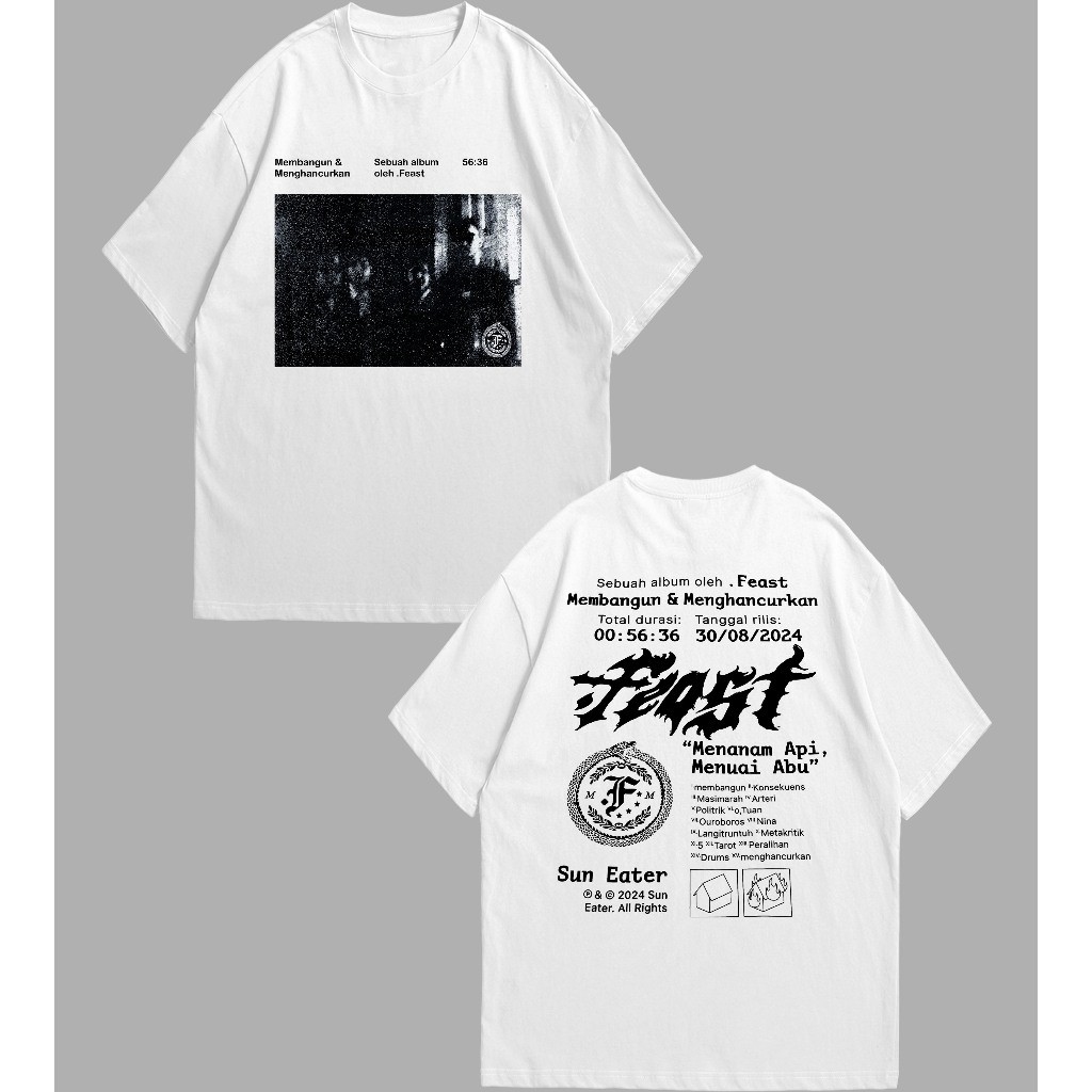 KAOS FEAST - RECORDS / TSHIRT WHITE / KAOS BAND FEAST