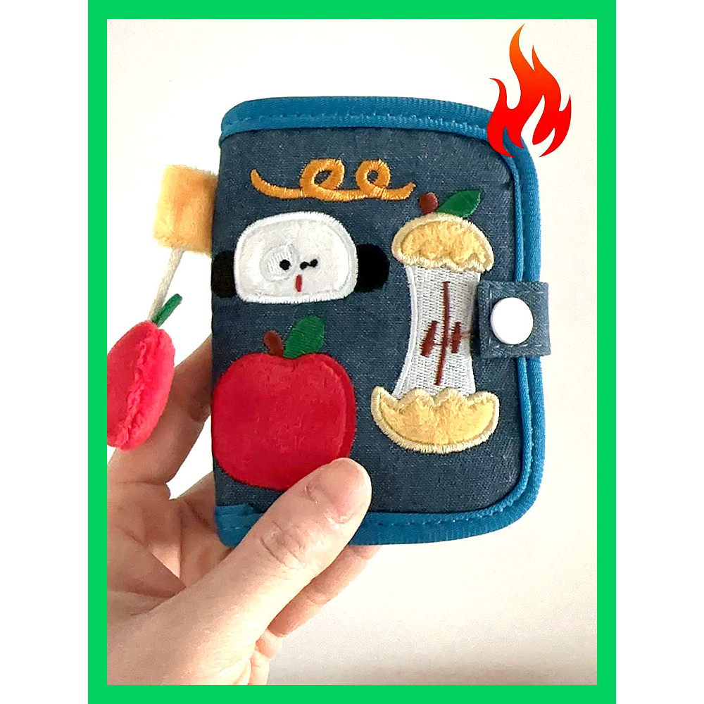 

Women Wallet with Card Holder Cartoon Elephant Change Purse Lovely Wallet Coin Purse Canvas Wallet Denim Embroidered Wallet