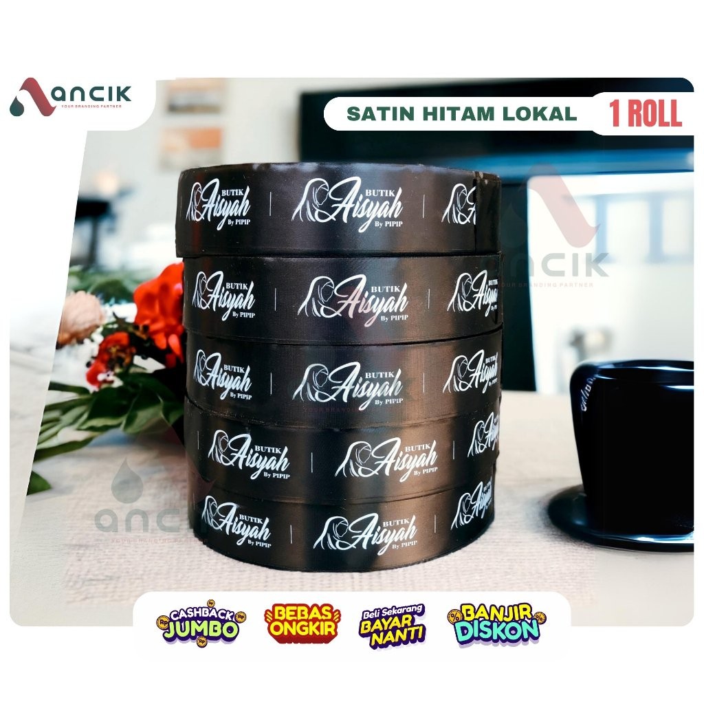 

Pita Satin Label Baju Label Mukena Label Baju Musliim Hijab Label