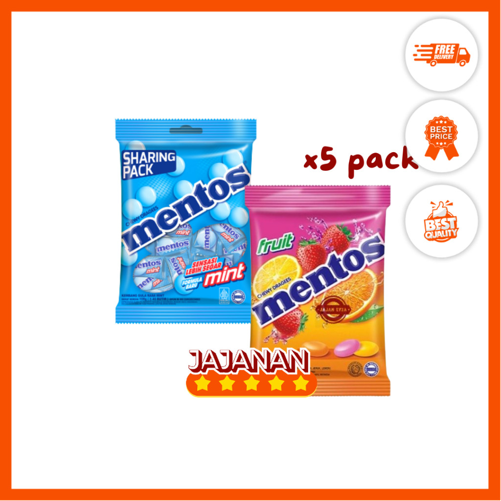 

[5 PCS LEBIH HEMAT] Aneka Permen Mentos/Kis/Lazery/Kaki/Relaxa | Jajanan Snack Grosir Termurah