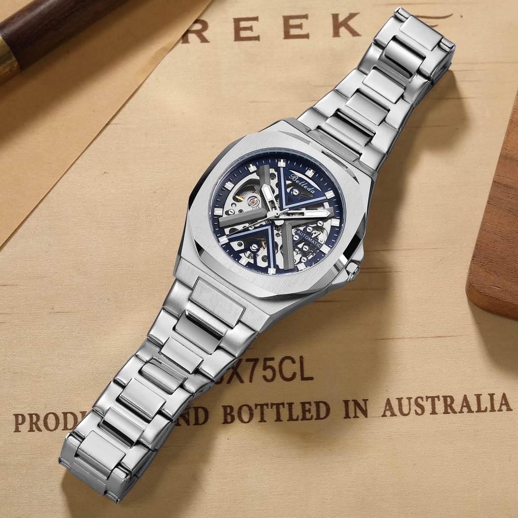 Jam Tangan Pria Belleda 9646 Rantai Jam Tangan Automatic Anti Air Jam Tangan Original