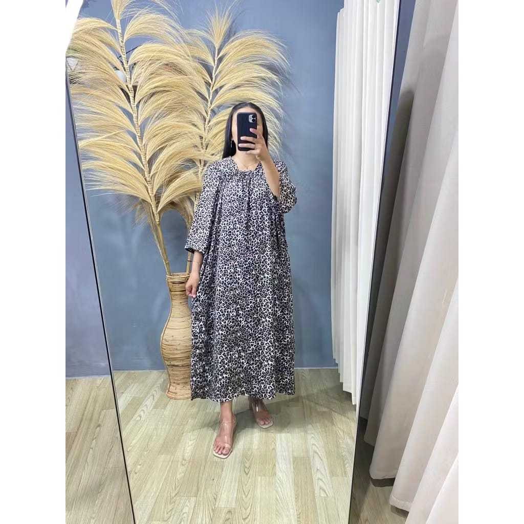 USYSHOP Daster Paula Kerut Dada Lengan Panjang 3/4 Bahan Rayon By Anindya Ladieswear