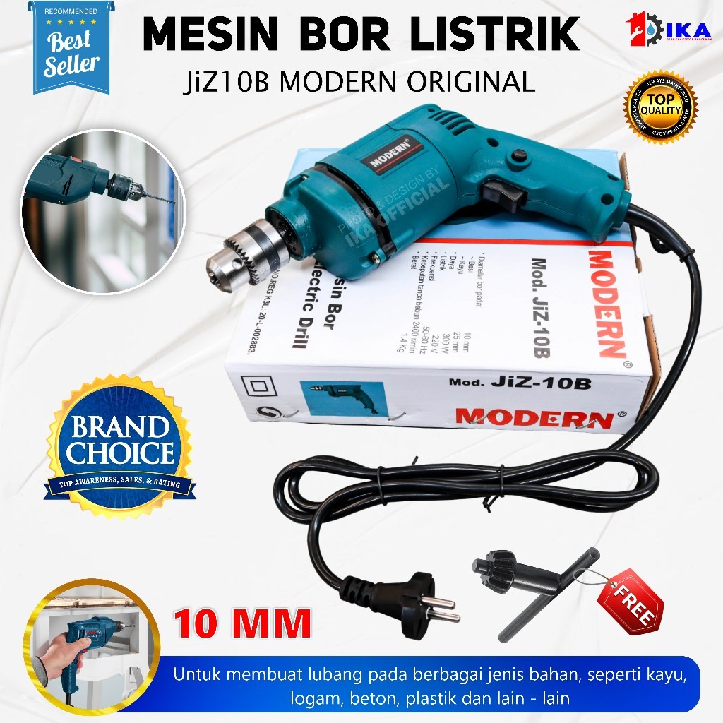 SAB Mesin bor modern asli Jiz-10B / electri drill kualitas bagus komplit / Mesin Bor Modern JIZ 10 B