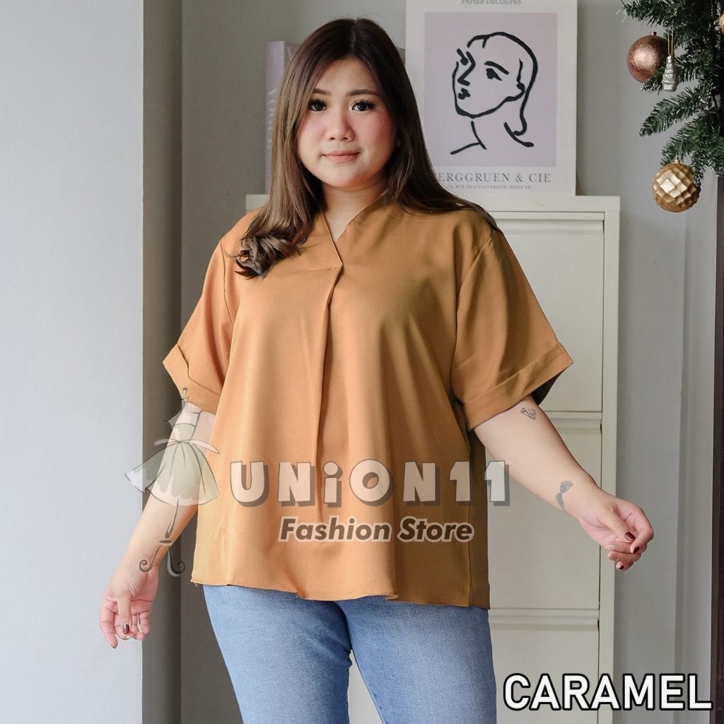 [𝗗𝘆𝗻𝗮𝗿𝗮]  KEMEJA JUMBO XXXXL WANITA LD 130 /  ATASAN JUMBO WANITA LD 130 / KEMEJA WANITA JUMBO LD 13