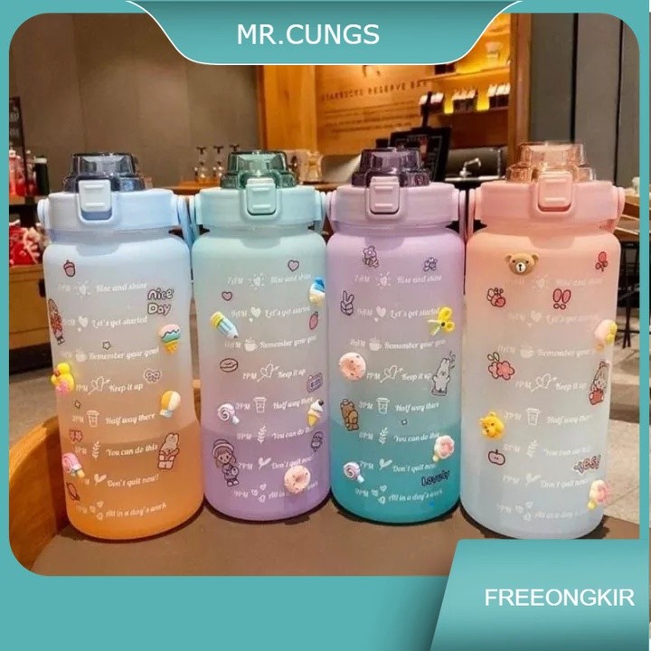 Botol Minum Korea Viral TikTok Rainbow 2Liter