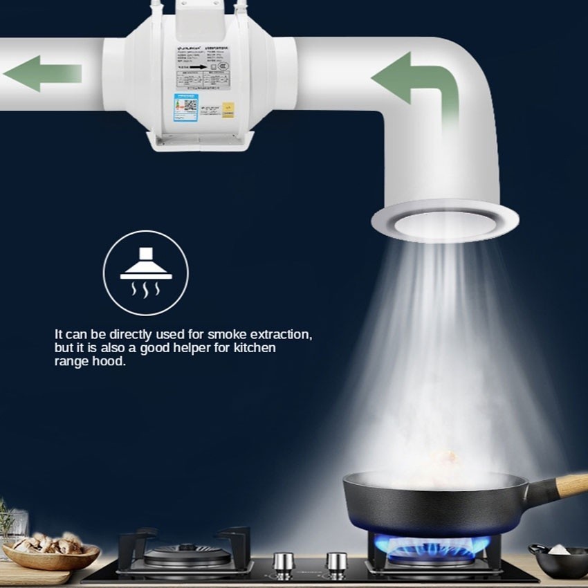 Blower Hisap Untuk Kamar Mandi Dapur Kipas Angin Buang Diam Ekstraktor Kipas Saluran Sebaris Blower 