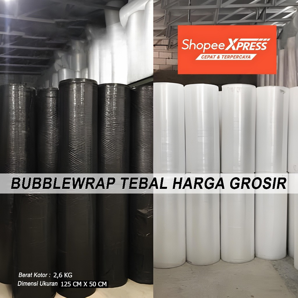 

Bubble Wrap Tebal Roll Besar Berkualitas / Buble HITAM BENING 125 CM X 50 METER ASLI BERAT2,6 KG