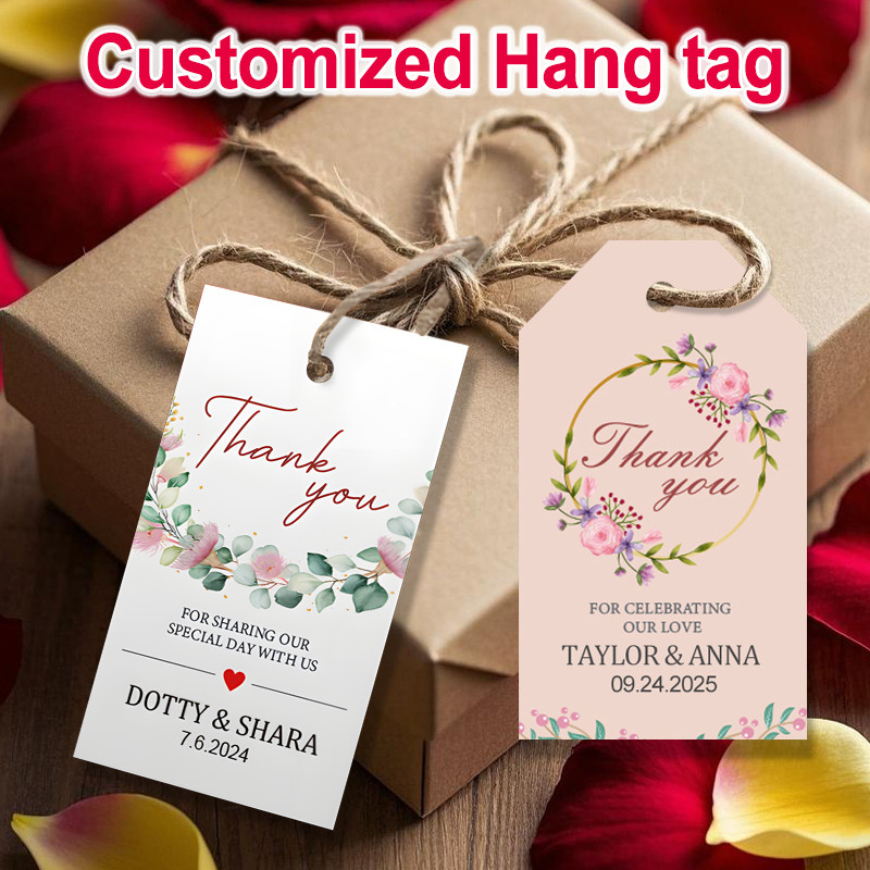 

Wedding/Business Custom Logo Hang Tags - Personalized Handmade Paper Labels for Birthday Party Gift Box Branding & Wine Design
