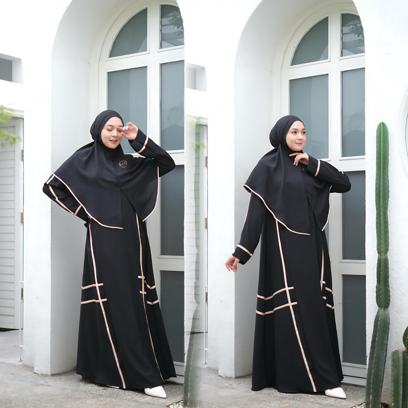 Gamis Set Abaya / Gamis Umroh / Abaya Crinkle Airflow Premium