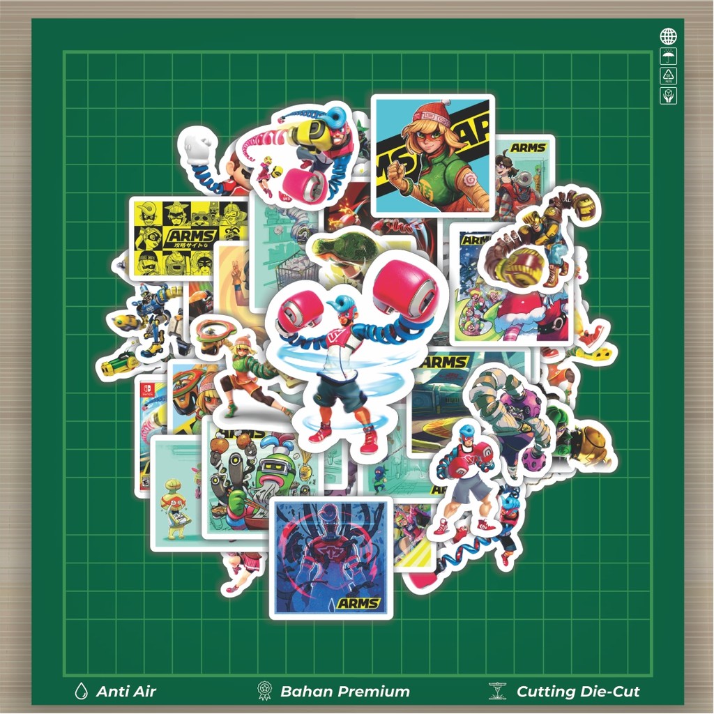 

HOT 50 PCS STIKER Stiker Game Series Nintendo Arms Karakter Mix Stiker Fashion Cars Decal Dingin Kartu Album Custom Vinyl Anti Air- Sticker Aesthetic Buku Journal Koper Casing HP Tablet Laptop Helm Motor Botol Minum