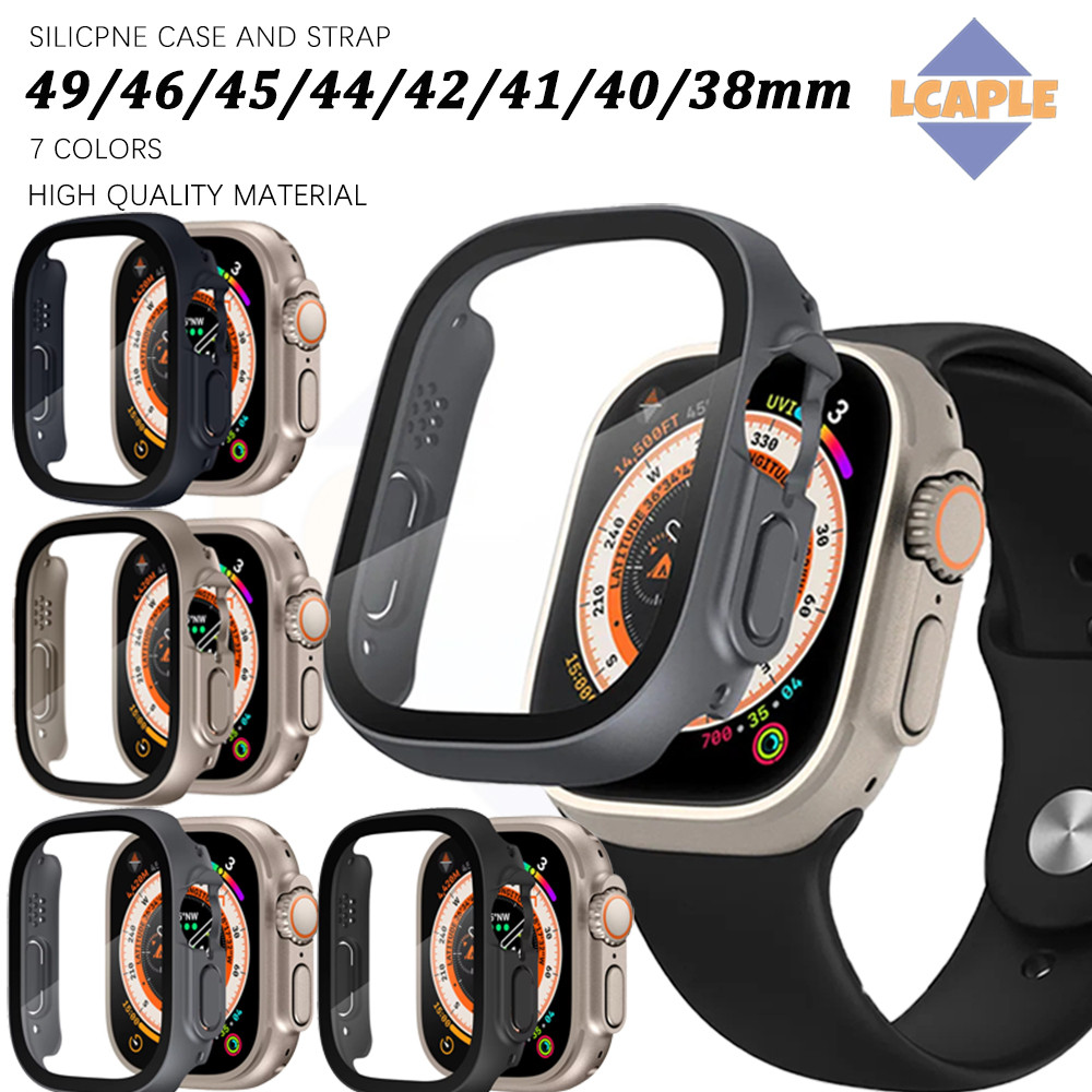 Silicone Strap PC Case for Apple Watch Ultra 3 2 49mm 46mm 45mm 41mm 44mm 40 42 38 Iwatch Series 11 