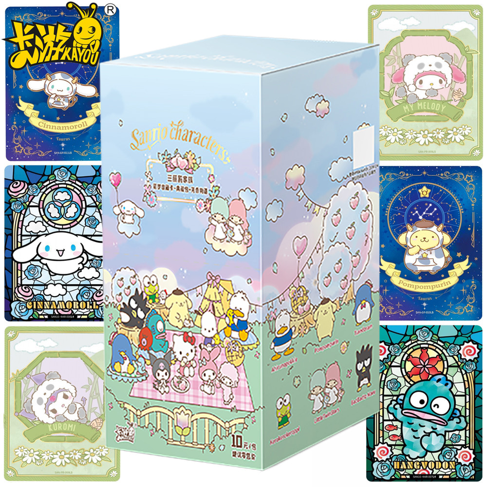 

KAYOU Genuine Sanrio Collection Card Shining Star Family Kuromi Cinnamoroll Creative Balloon Stickers Card Boys and Girls Gifts