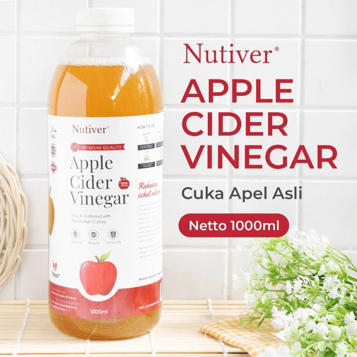

Cuka Apel Organik With The Mother Nutiver 1000ML | Apple Cider Vinegar