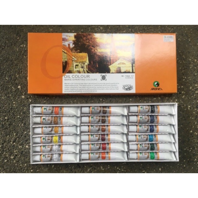 

Oil Colour Marie's 18x12ml / Cat Minyak Marie''s 18 warna @12ml