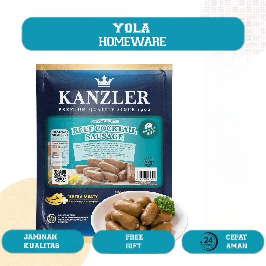 

Kanzler Sosis Sapi Cocktail 250gr / Beef Cocktail / Beef Sausage