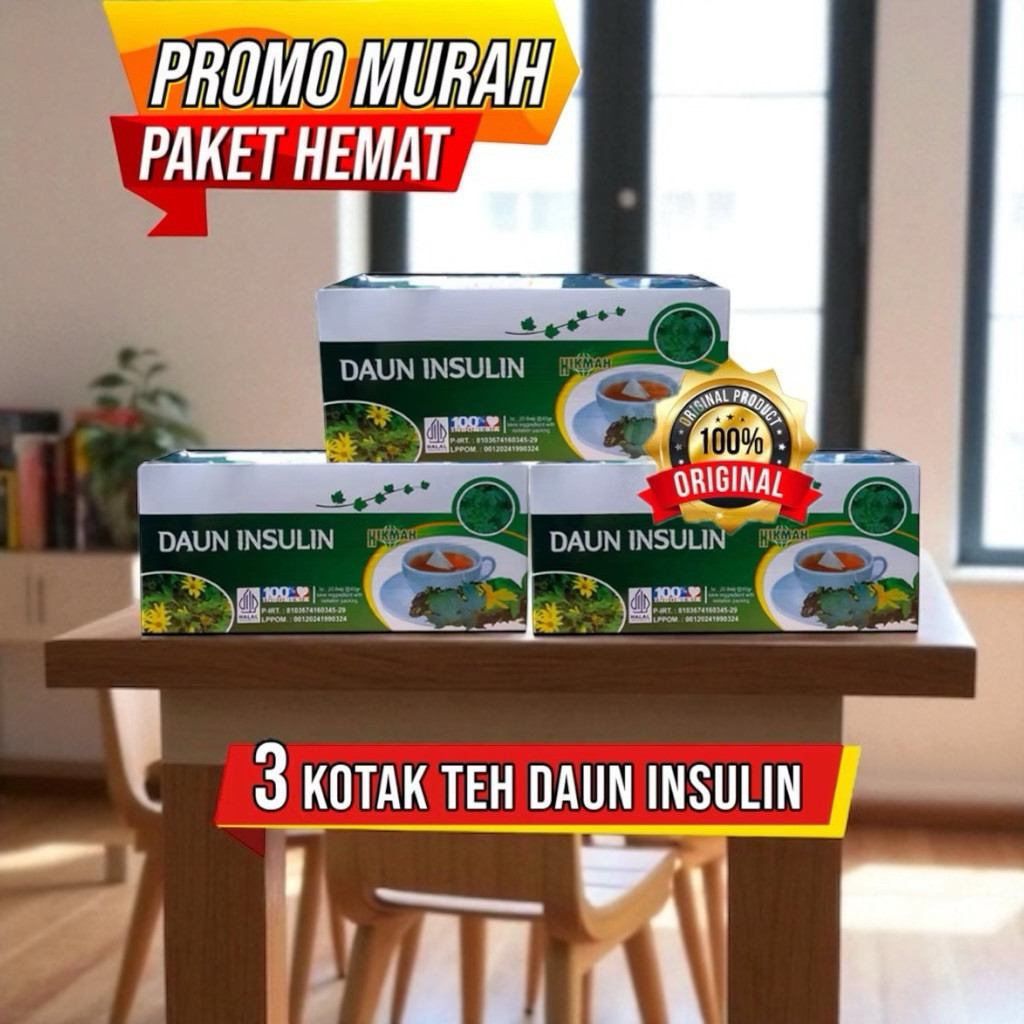 

[PROMO PAKET 3 PCS] TEH CELUP DAUN INSULIN Teh herbal alami menurunkan diabetes/gula darah kolesterol ori cod