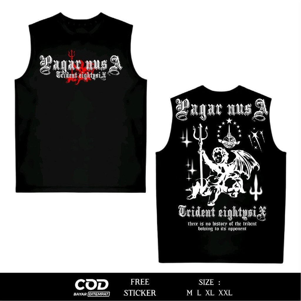 SINGLET PAGAR NUSA MENYALA PAGAR NUSA TRIDENT EIGHTYSIX - SINGLET DISTRO PAGAR NUSA - SINGLET PAGAR 