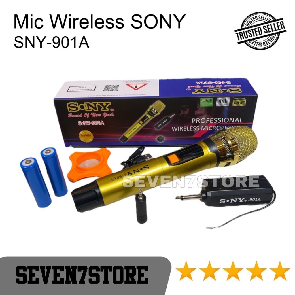 Mic Wireless Single SONY SNY 901A GOLD Karaoke UHF Microphone Professional