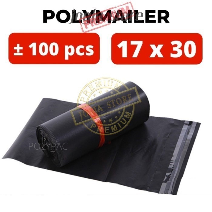 

100 Pcs Plastik Polymailer 17x30 Tebal 60 Mikron Plastik Seal Packing Online Shop 17 x 30cm