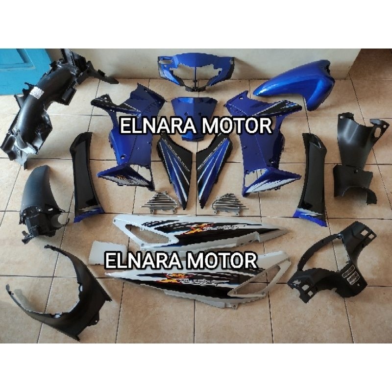 body supra x 125 lama body full set bodi kasar halus supra x 125 lama warna biru putih