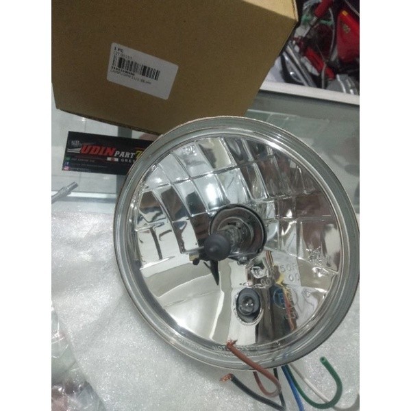 rekfletor lampu jute original kaca putih set lampu