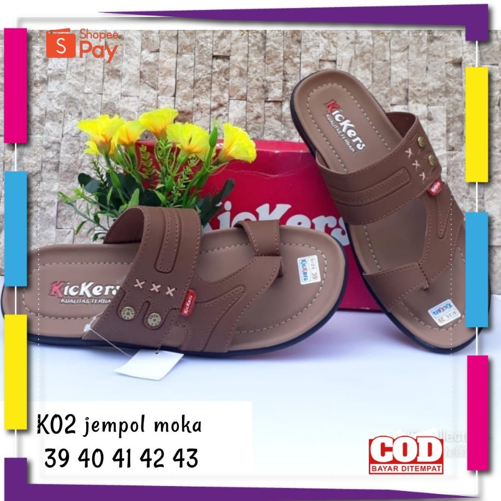 [PREMIUM ORIGINAL] Sandal pria kulit sintetis kikers original by Hf sendal pria kulit sintetis sanda