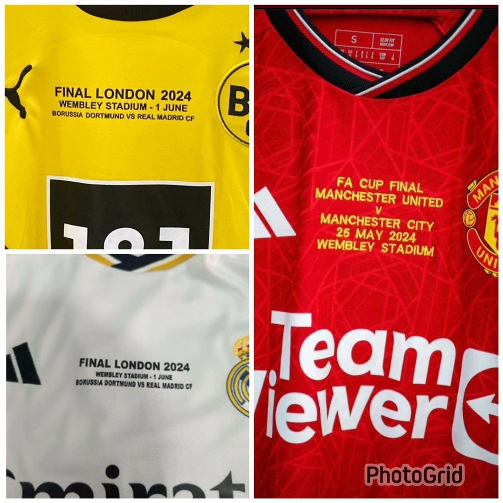 (TIDAK COD) PASANG PATCH MDT MADRID DORTMUND FINAL LONDON & MU FINAL FA CUP PRINTING