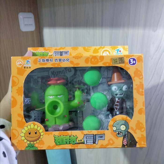 Mainan Ketapel Boneka Plants Vs Zombies 2 Bahan Plastik Action Figure - Hijau Kaktus