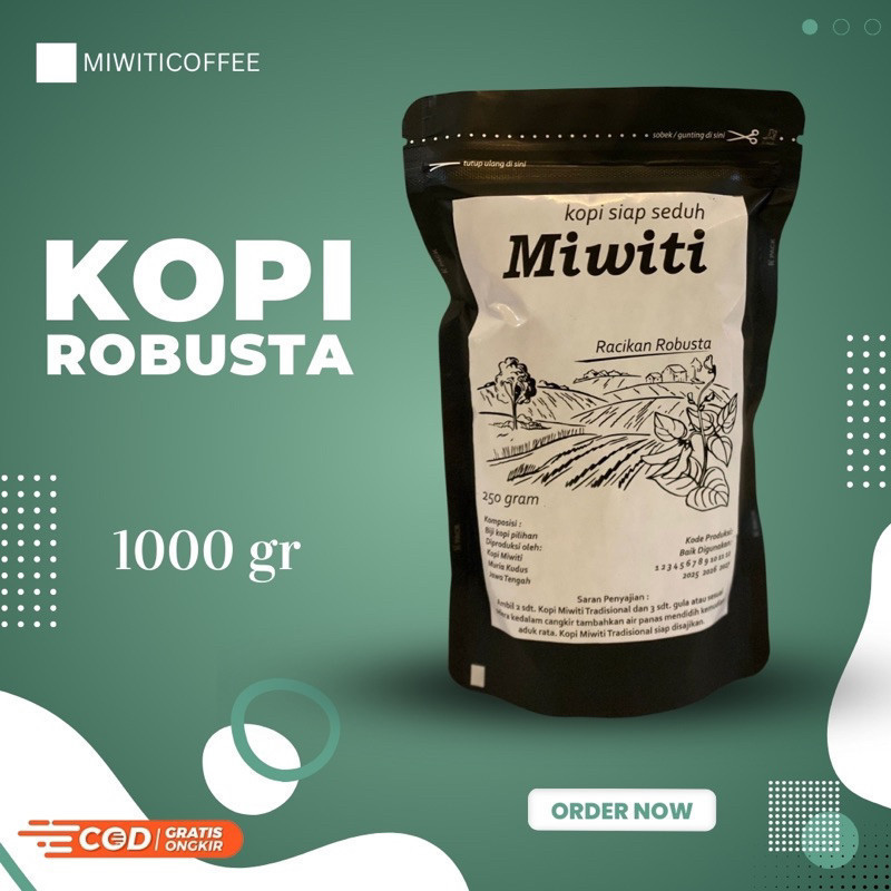

COD 1kg Kopi robusta asli bubuk siap seduh cita rasanya mantap