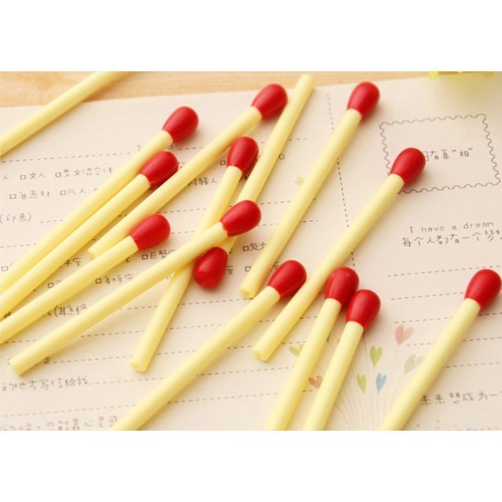 

ACEH.OYU 130804 Bolpoin Bentuk KOREK API MATCH Kecil Pendek Imut / Pulpen Lucu 0,5 mm Motif Korek