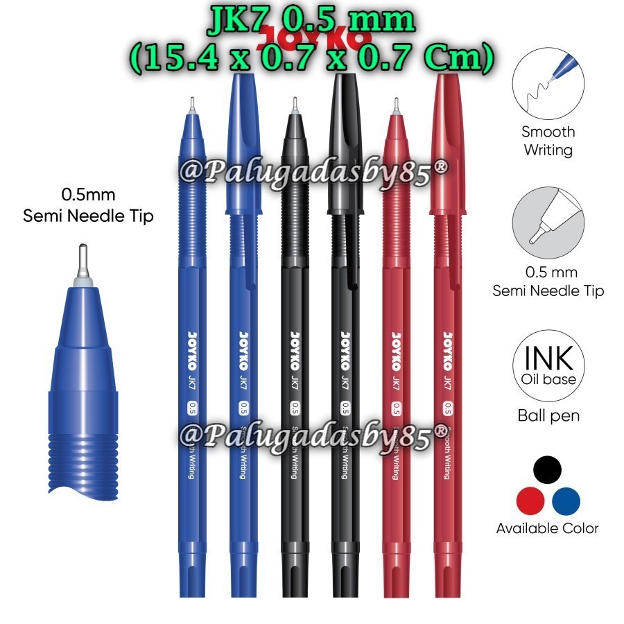 

(1 Pak Isi 12 Pcs) Bolpen Joyko JK7 0.5 mm Ball Pen / Ball Pen Pulpen Pena Joyko JK-7 0.5 mm