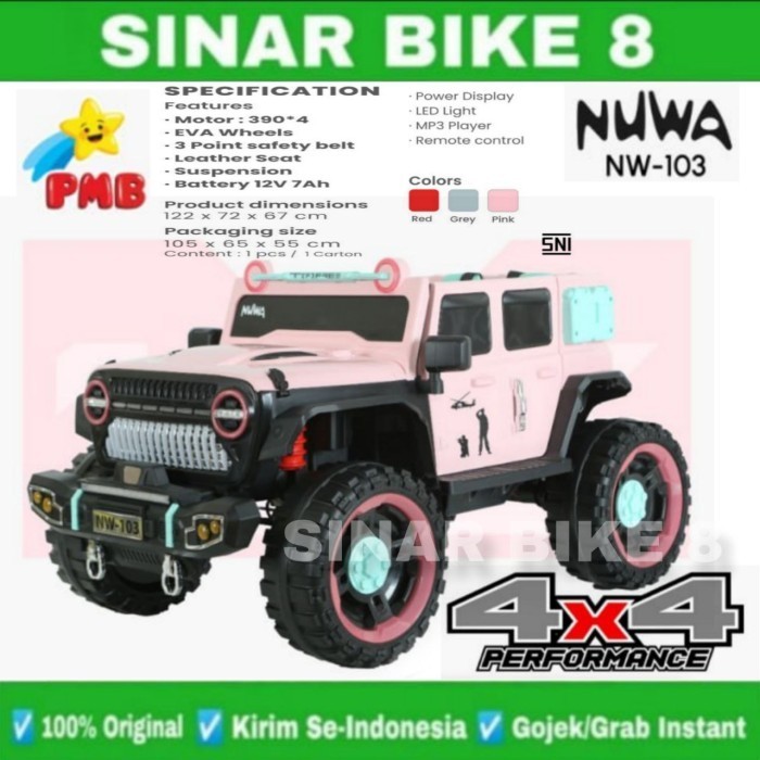 Mobil Mobilan Aki PMB NUWA NW-103 4 Gearbox Mobilan Remot Control